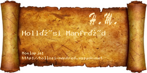 Hollósi Manfréd névjegykártya